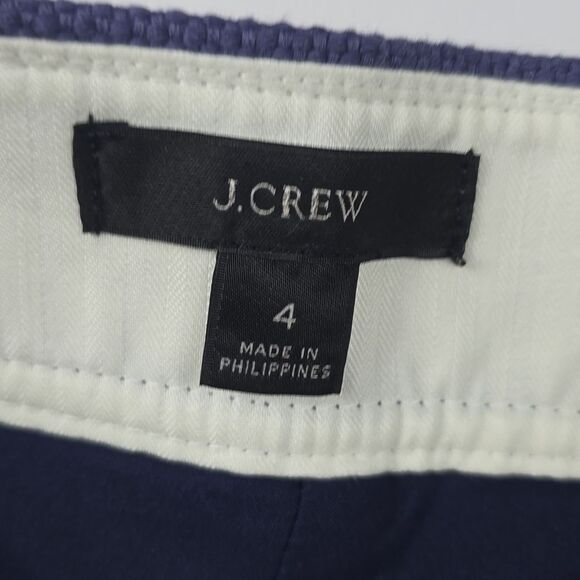 J. Crew Blue Canvas Tweed Buttons Sailor Side Zip High Rise Shorts Size 4 - Picture 5 of 12